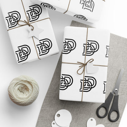 Monogram Pattern Wrapping Paper – Black & White Logo Gift Wrap