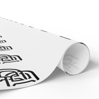 Monogram Pattern Wrapping Paper – Black & White Logo Gift Wrap