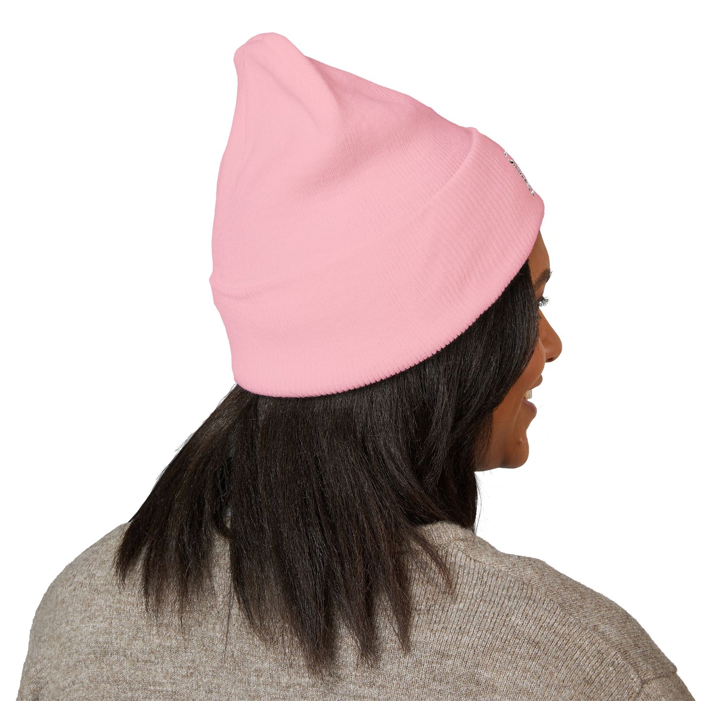 Embroidered Monogram Cuffed Beanie — Classic Initial D Knit Hat