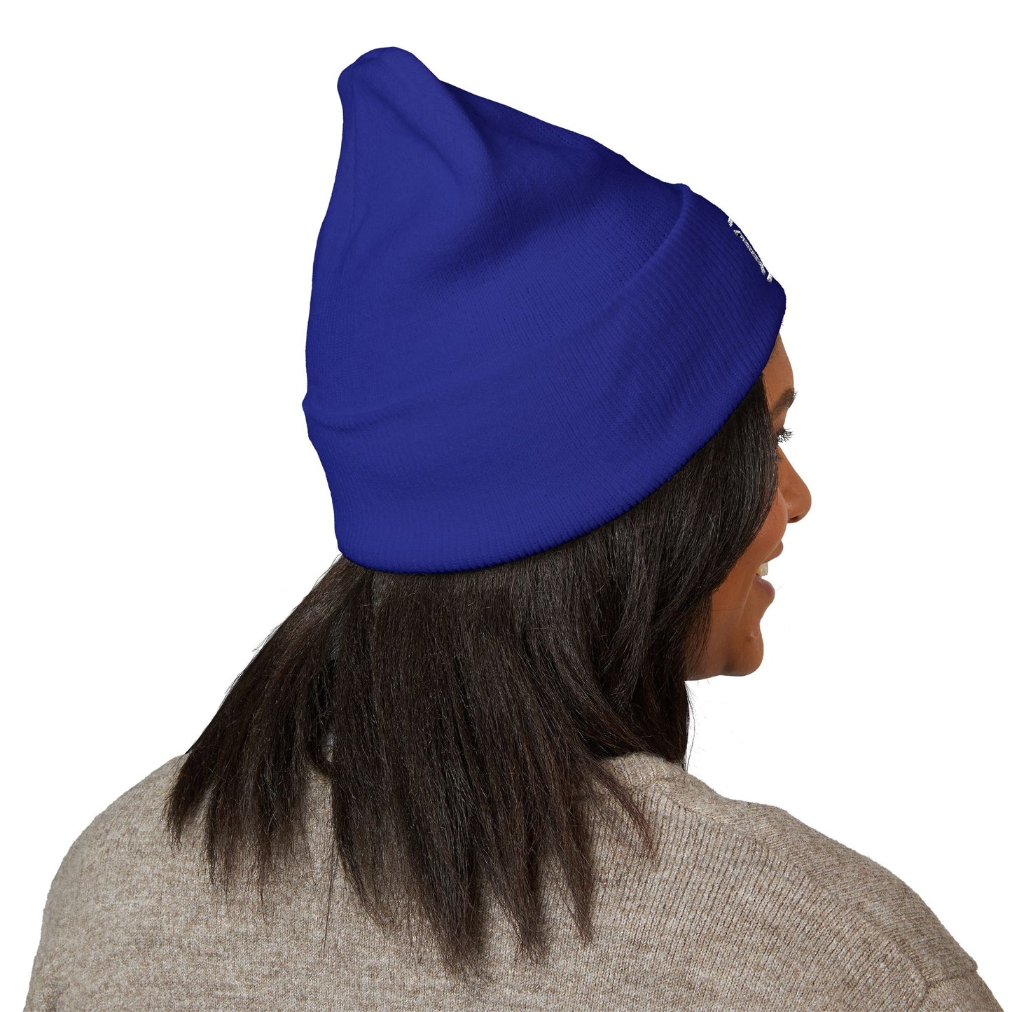 Embroidered Monogram Cuffed Beanie — Classic Initial D Knit Hat