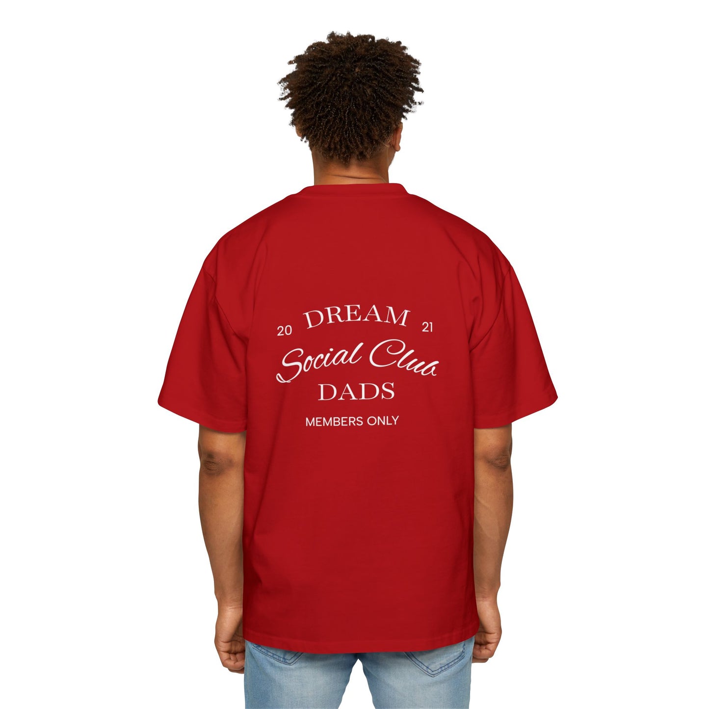 Dream Dads Tee — 'Dream Social Club Dads' Red Oversized Men's T-Shirt